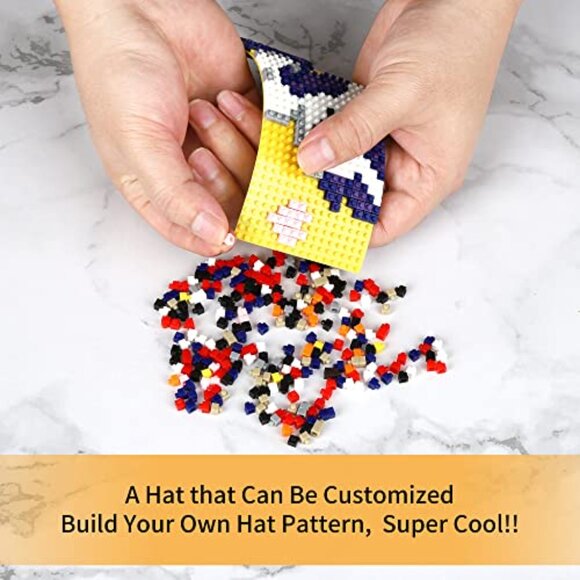 Snapback Baseball Cap Building Block Customizable Retro Unisex Adjustable main image 3
